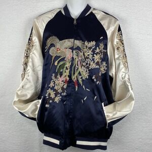 CHINSTUDIO Opening Ceremony Reversible Sukajan Bomber‎ Jacket Navy Crane Small